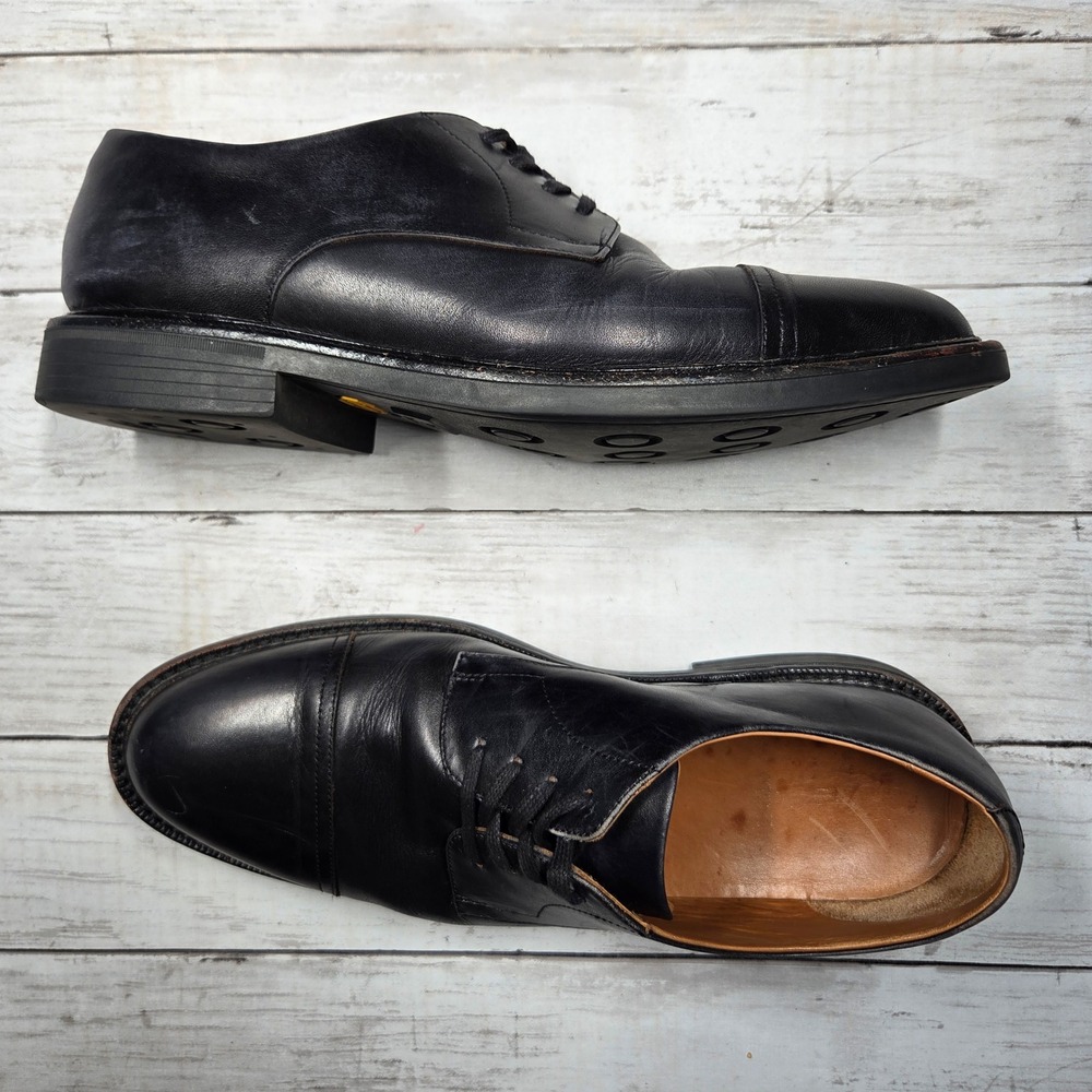Polo Ralph‎ Lauren Asher Captoe Dress Shoes Mens 11.5 Black Leather Lace Up